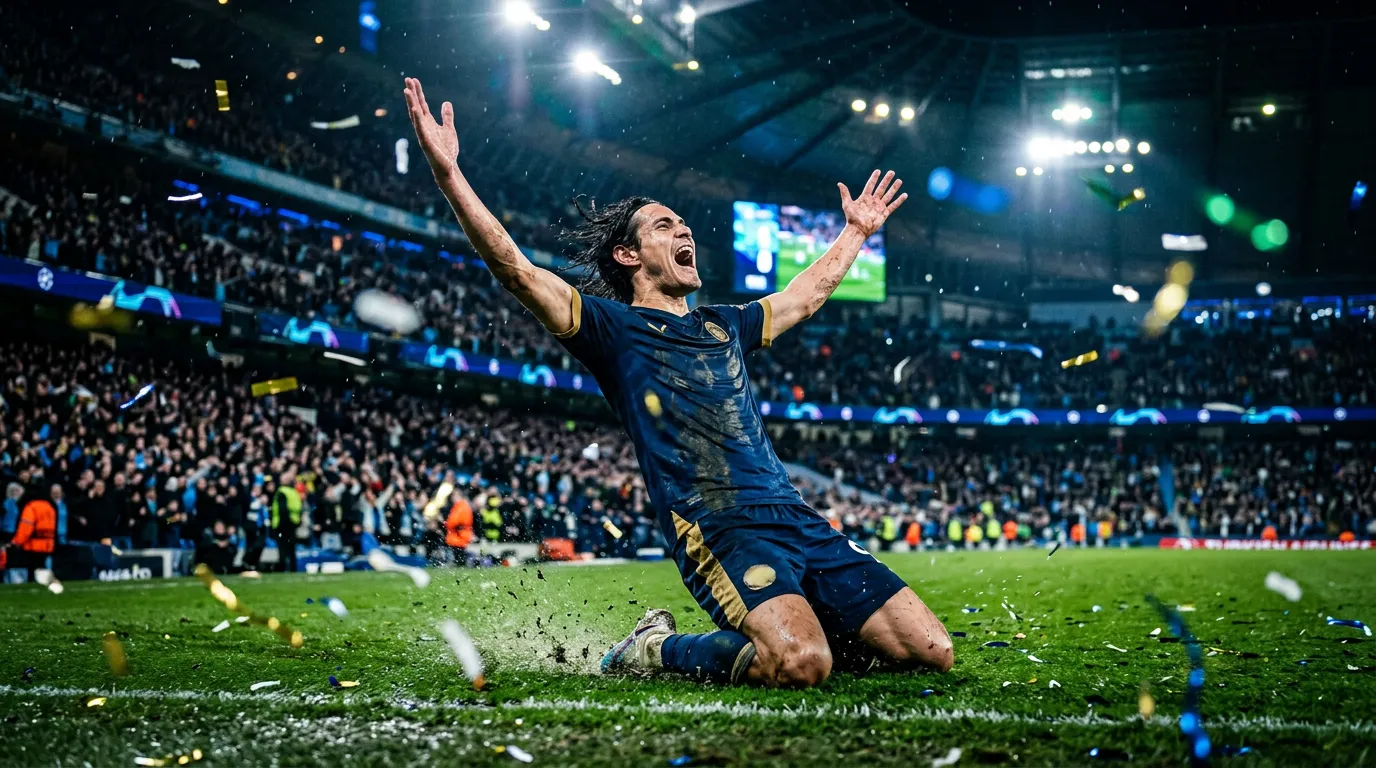 Player celebrating goal at stadium - sports betting on Orbit Exchange